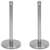 Gerimport 2x stuks keukenrollen houder rvs zilver kleurig 34 cm - Keukenrolhouders