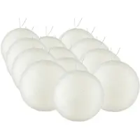 Gerimport 12x stuks kerstballen zilver/wit glitters kunststof 8 cm - Kerstbal