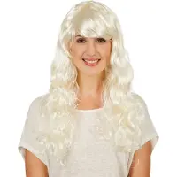 Dressforfun - Vrouwenpruik witblond lang - verkleedkleding kostuum halloween verkleden feestkleding carnavalskleding carnaval feestkledij partykleding - 301115