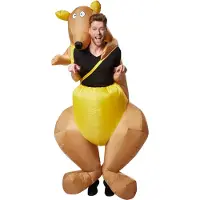 Dressforfun Zelfopblaasbaar berijdbaar kostuum kangoeroe - verkleedkleding kostuum halloween verkleden feestkleding carnavalskleding carnaval feestkledij partykleding - 301326