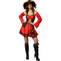 Dressforfun Vrouwenkostuum sexy zeeroversbruid XXL - verkleedkleding kostuum halloween verkleden feestkleding carnavalskleding carnaval feestkledij partykleding - 301783
