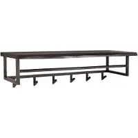 Hoyz kapstok yucon 6 haken hoedenplank massief acaciahout - 100x30x27