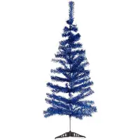 Krist+ Kunst kerstboom - blauw - H120 cm - kunststof - kunstboom - Kunstkerstboom