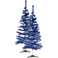 Krist+ 2x stuks kleine ijsblauwe kerstbomen van 120 cm - Kunstkerstboom