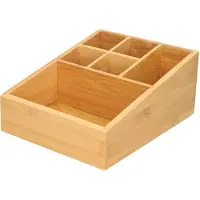 Gerimport Make-up/pennen sorteer organizer 6-vaks bakje 17 x 21 x 9 cm bamboe - Make-up dozen