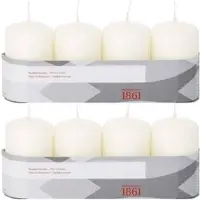 Trend Candles 8x Kaarsen ivoorwit 5 x 8 cm 18 branduren sfeerkaarsen - Stompkaarsen