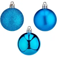Krist+ Kerstballen - 24x st- helder blauw - 5 cm - kunststof - mix - Kerstbal