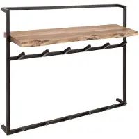 Hoyz kapstok air solid 12 haken hoedenplank massief acaciahout 100x30x80
