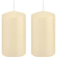 Trend Candles 2x Kaarsen cremewit 6 x 12 cm 40 branduren sfeerkaarsen - Stompkaarsen