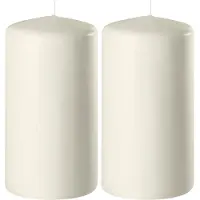 Enlightening Candles 2x Kaarsen ivoorwit 6 x 10 cm 36 branduren sfeerkaarsen - Stompkaarsen