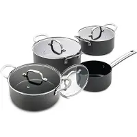 ISENVI Murray Keramische Kookpannenset Extra - 4 delig - RVS - Antraciet - Keramisch - 100% PFAS, PTFE en PFOA vrij