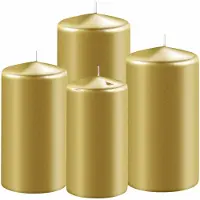 Enlightening Candles 4x stuks gouden stompkaarsen 8-10-12-15 cm - Stompkaarsen