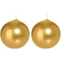 Trend Candles 2x Ronde kaarsen goud 8 cm 25 branduren sfeerkaarsen - bolkaarsen