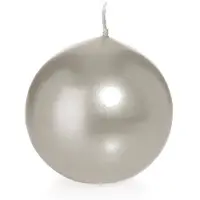 Trend Candles 1x Ronde kaarsen zilver 8 cm 25 branduren sfeerkaarsen - bolkaarsen