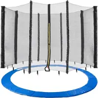 Arebos Trampoline Veiligheidsnet+Randafdekking Randbescherming 366 cm voor 8 stokken tarnpoline excl 8 stokken