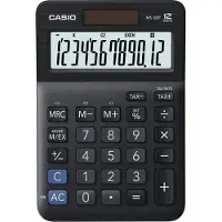 Casio Bureaurekenmachine 12 -cijferige display Zwart Zonne-energie, Batterij MS-20F
