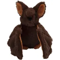 Nature Planet Pluche knuffeldier vleermuis - bruin - 16 cm - Speelgoed knuffeldieren - Vleermuizen - Knuffeldier