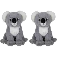 Nature Planet Multipak van 2x stuks pluche knuffels koala van 19 cm - Knuffeldier