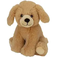 Nature Planet pluche dieren knuffel - Golden Retriever hond - blond - 17 cm - speelgoed cadeau - Knuffel huisdieren