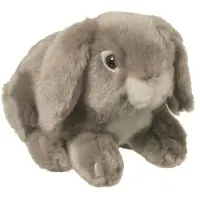Nature Planet pluche knuffel - grijs konijn - 13 cm - dieren knuffels - Knuffel boederijdieren