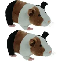 Nature Planet Set van 2x stuks pluche knuffel dieren Cavia van 20 cm - Knuffel huisdieren