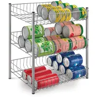 SmartaSaker Blikkenrek voor 60 Blikken 40x31x45 cm Zilver