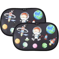 ForDig Zonnescherm Auto Astronaut (2 Stuks) - Extra Donker - Zonwering UV Protectie voor Auto Zijruit – Zonwering Auto –
