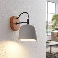 LUCANDE Wandlamp Kalinda , dimbaar, alu / grijs / zink, Woon-/ Eetkamer, Beton, Scandinavisch, wandlamp