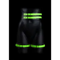Shots - Ouch! Dijboeien met Riem en Handboeien - S/M neon green/black S/M