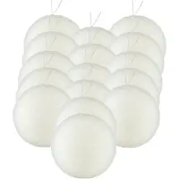 Gerimport 24x stuks kerstballen zilver/wit glitters kunststof diameter 7 cm - Kerstboom versiering