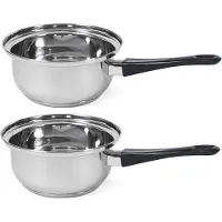 Gerimport Steelpan London - 2x - D16 cm - 2 liter - sauspan/juspan - pannen