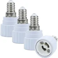 Intirilife E14 naar GU10 lampvoetadapter in WIT - 4x lampadapter voor het omzetten van E14 naar GU10 - set van 4 converters voor lamphouders voor LED-lampen