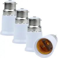 Intirilife B22 naar E27 fittingadapter in WIT - 4x lampadapter voor het omzetten van B22 naar E27 - set van 4 converters voor fitting voor gloeilampen, LED, halogeen, spaarlampen