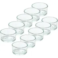 Trend Candles theelichthouder - 10x - glas - transparant - 4x3 cm - waxinelicht