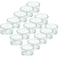 Trend Candles theelichthouder - 15x - glas - transparant - 4x3 cm - waxinelicht