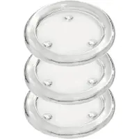 Trend Candles Ronde kaarsenhouder/kaars onderzetter - 3x - glas - 11 cm - voor stompkaarsen tot Dia 8 cm