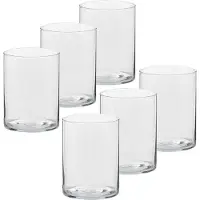 Trend Candles Theelichthouder - 6x - transparant - glas - hoog model - 5,5 x 6,5 cm - Glazen kaarsenhouders - Woondecoraties