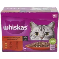 Whiskas 2x 7+ Natvoer - Classic - Selectie in saus - maaltijdzakjes 12 x 85 g