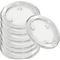 Trend Candles Ronde kaarsenhouder/kaars onderzetter - 10x - glas - 14 cm - voor stompkaarsen tot Dia 12 cm