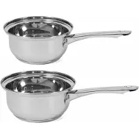 Gerimport Set van 2x Rvs steelpannen/sauspannen Manhattan 16 en 18 cm - Kookpannen 2 liter en 3 liter