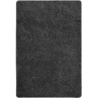 vidaXL Vloerkleed shaggy anti-slip 140x200 cm donkergrijs