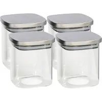 Gerimport Gerim - Voedsel/etenswaren 4x voorraadpotten 800 ml glas en RVS deksel