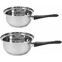 Gerimport Set van 2x Rvs steelpannen/sauspannen London 16 en 18 cm - Kookpannen 2 liter en 3 liter