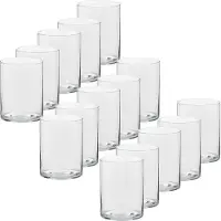 Trend Candles Theelichthouder - 15x - transparant - glas - hoog model - 5,5 x 6,5 cm - Glazen kaarsenhouders - Woondecoraties