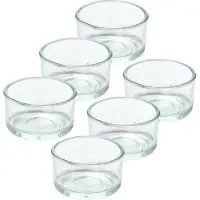 Trend Candles theelichthouder - 6x - glas - transparant - 4x3 cm - waxinelicht