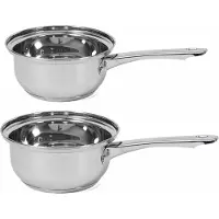 Gerimport Set van 2x Rvs steelpannen/sauspannen Manhattan 16 en 14 cm - Kookpannen 2 liter en 1,5 liter