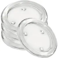 Trend Candles Ronde kaarsenhouder/kaars onderzetter - 4x - glas - 11 cm - voor stompkaarsen tot Dia 8 cm