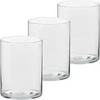 Trend Candles Theelichthouder - 3x - transparant - glas - hoog model - 5,5 x 6,5 cm - Glazen kaarsenhouders - Woondecoraties