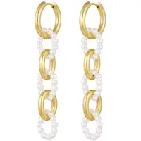 Yehwang Oorbellen ringen - parels- goud -wit