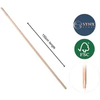 Synx Tools 28 MM Bezemsteel houten steel 150cm - binnen en buiten steel -
